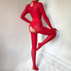 Luksusowy Czerwony Komplety Bielizny – Gorset, Bodystocking, Podwiązki